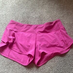 Lululemon Sonic Pink Speed Up Shorts Size 4